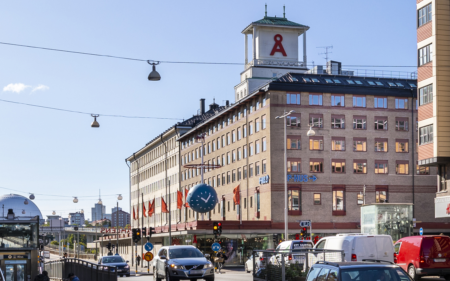 Ringvägen/Götavägen med utsikt mot Globen