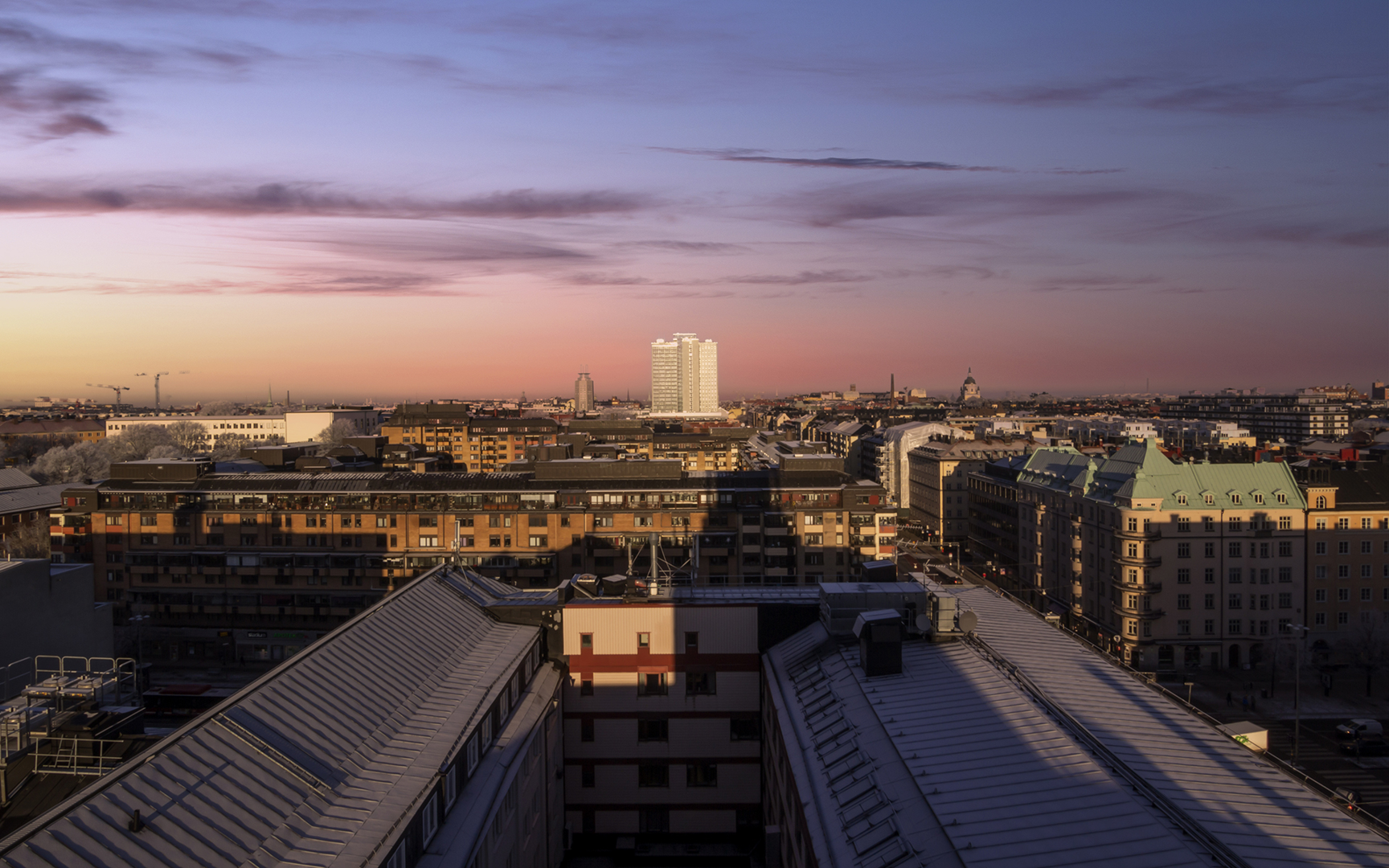 Utsikt mot Södermalm från ett av fastighetens mötesrum
