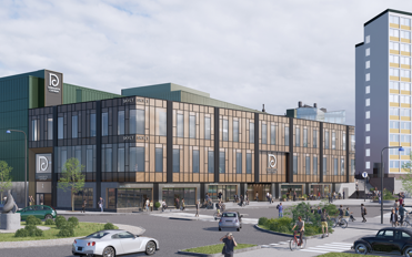 Tillbyggnad, vy från busstorget