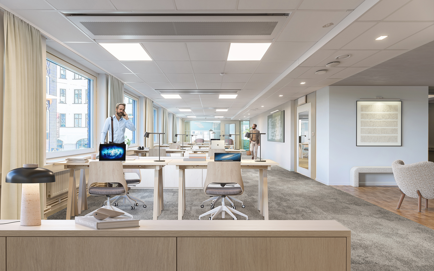 Visionsbild kontorslandskap mot Brahegatan