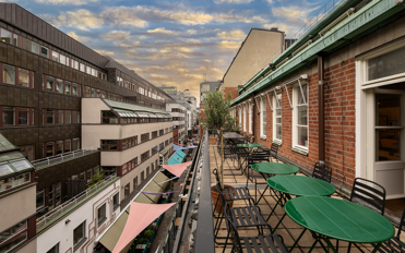 Egen terrass hör till lokalen