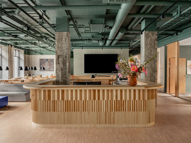 Receptionen på Skandia Fastigheters huvudkontor.